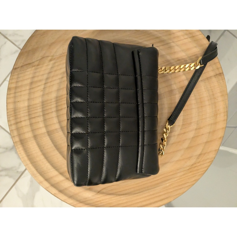 NWOT $1550 Burberry Lola Mini Quilted Leather Crossbody Bag Gold Logo Black Read - Picture 5 of 16